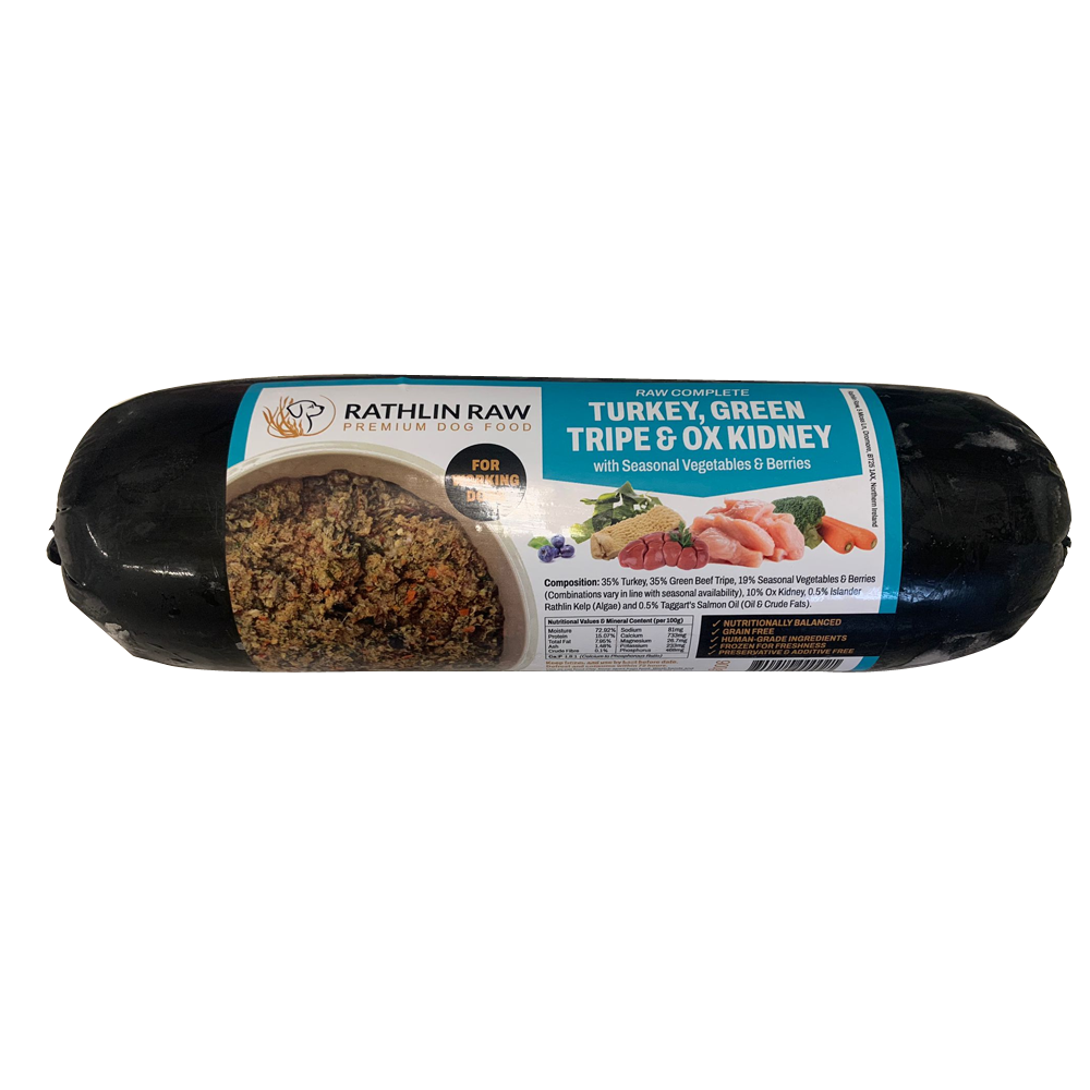 Turkey, Green Tripe & Ox Kidney - Single Protein - Raw Complete